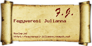 Fegyveresi Julianna névjegykártya